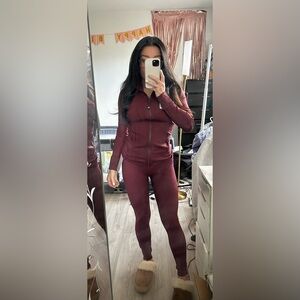 Lululemon Burgundy Define Zip-Up Set
